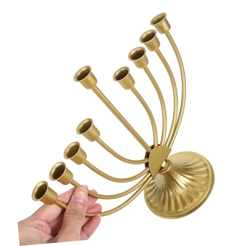 Bougeoir pour table multi-têtes en fer, atmosphère romantique or