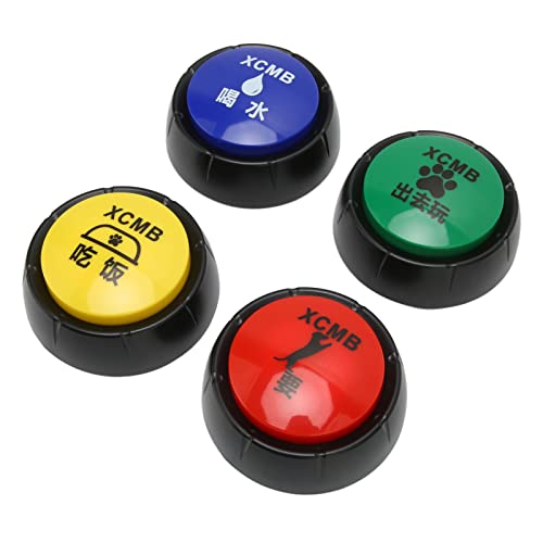 Ensemble de 4 Boutons D'entraînement pour Animaux de Compagnie, Bouton de Communication Portable pour Animaux de Compagnie, Dispositif de Sonnerie D'entraînement pour Animaux de Compagnie, pour Chat Cover
