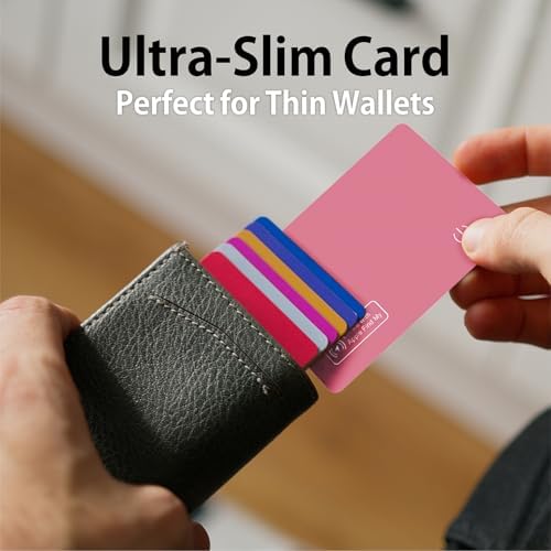 Eelexa Wallet Tracker Card, Rechargeable Thin Luggage Tracker, Works with Apple Find My (iOS Only), Item Finder for Wallet, Suitcase, ID Card, IP68 Waterproof, 2 Pack
