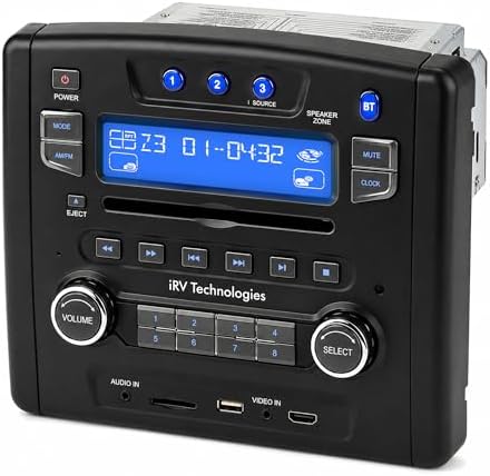 iRV Technology iRV34 AM/FM/CD/DVD/MP3/MP4 /USB/SD/HDMI/Digital2.1/Surround Sound/Bluetooth 3 Zones wall mount RV Radio Stereo