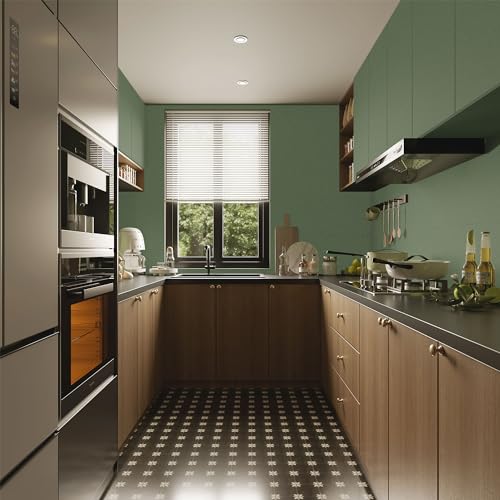 Green Peel and Stick Wallpaper 118.1''x17.7'' Green Contact Paper for Cabinets and Drawers with Tools, Removable Self Adhesive Thicken Wall Paper for Home Wall Decoration and Covering Old Furniture