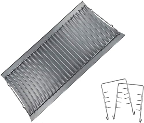 27 Inch Ash Pan Replacement for Chargriller 1224, 1324, 2121, 2222, 2727, 2828, 2929, Charbroil 17302056 Charcoal Grills, Charcoal Tray Grates with 2pcs Fire Grate Hangers for Chargriller Parts by LS'BABQ - Used condition - Image 8