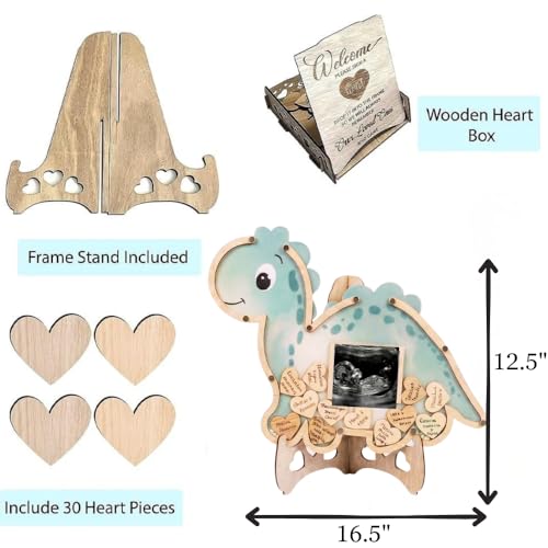 The Real Bossy Baby Baby Memory Keepsake Frame Guestbook – Luxury Baby Shower & First Birthday Guest Book Alternative – Preserve Wishes, Messages & First Year Memories in a Beautiful Nursery Display - Dinosaur & One-A-Saurus Theme by The Real Bossy Baby - Used condition - Image 9