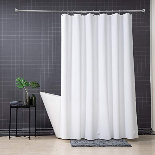 AmazerBath White Shower Liner, Plastic Extra Long Shower Curtain Liners with Magnets, 72 x 72 Inches PEVA 8G Thick Weighted Heavy Duty Shower Curtains for Bathroom