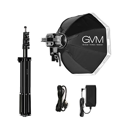 Gvm 80W Video Light, Studio Lights For Photography, Softbox Lighting Kit With Bowens Mount, Cri97+ 5600K Colour Temperature , 22In Softbox, Tripod Stand, Youtube, Video, Wedding #TOP5