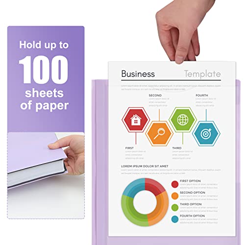 Eoout 10Pcs Plastic Folders With 2 Pockets Pocket Folders For Office, School For Students, Teachers, Office Workers (5 Pastel Colors) #TOP3