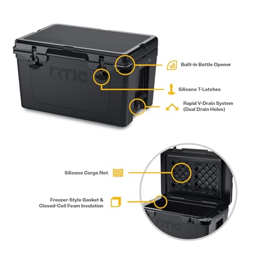 RTIC Ultra-Tough Cooler Hard Insulated Portable Ice Chest Box for Beach, Drink, Beverage, Camping, Picnic, Fishing, Boat, Barbecue