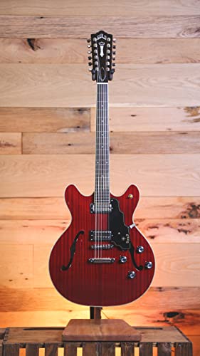 Guild Guitars Starfire I-12 Double Cutaway 12-String Semi-Hollow Body Electric Guitar, Cherry Red - Modern Thin “U“ Neck Profile For Fast, Smooth Playing, Hb-2 Humbuckers With Push/Pull Coil Split #TOP6