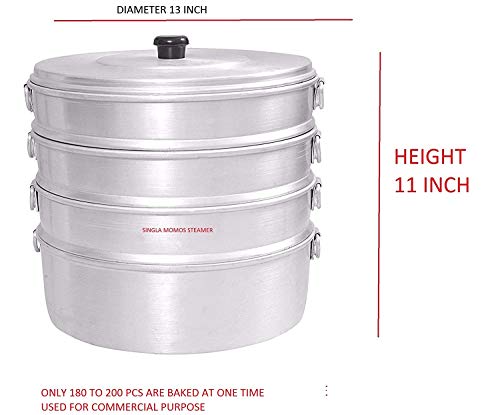 VPSK Aluminium Momos Steamer 13" 7.75L Silver - Image 2