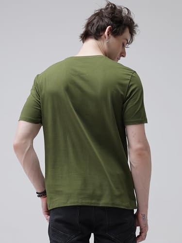 Image of TURMS Men's Casual Solid Round Neck T-Shirt, Odor Control, Stretchable & Breathable, Cotton Rich Fabric, Half Sleeve