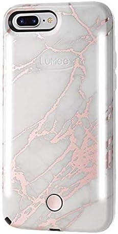 LuMee Duo Phone Case, Metallic Rose | Front & Back LED Lighting, Variable Dimmer | Shock Absorption, Bumper Case, Selfie Phone Case | iPhone 8+ / iPhone 7+ / iPhone 6s+ / iPhone 6+