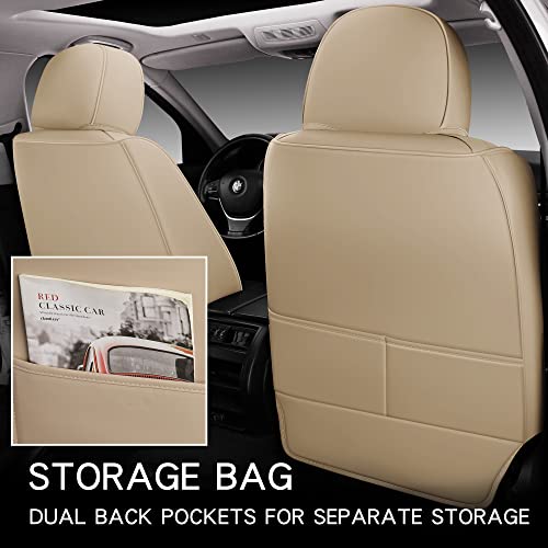 Blingbear Full Coverage Leather Car Seat Covers 5 Seats Universal Fit For Most Cars Trucks And Suvs With Waterproof Leatherette In Automotive Seat Cover Accessories (Beige) #TOP2