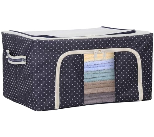 Image of AFFLATUS Polyester Storage Bags for Clothes - Large Cloth Box Saree Organisers for Wardrobe - Blanket Storage Bag 24 L