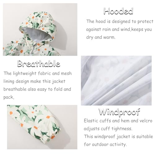 SNOW DREAMS Girls Waterproof Rain Jacket Windbreaker Lightweight Coat Kids Raincoat Outerwear3