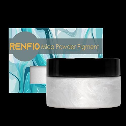 Renfio Mica Powder Pigment Natural Fine Powdered Pigments Pearl Shimmer Epoxy Resin Dye for Painting Soap Making Slime Bath Bombs 3.5 Oz (100g) - Black