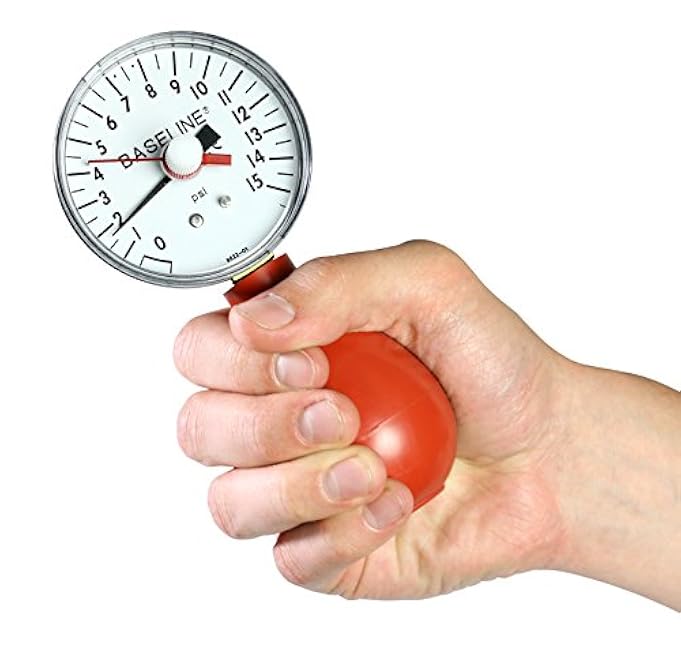 Baseline 12-0293 Dynamometer, Pneumatic Squeeze Bulb with Reset, 15 PSI Capacity