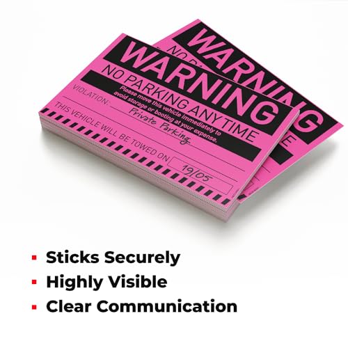 image for 100 MESS Parking Violation Stickers Hard to Remove - No Parking Sticke