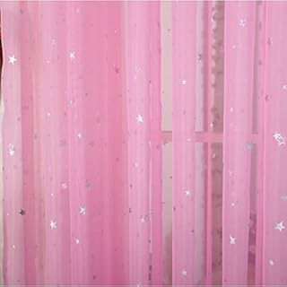 Kids Room W52xH84 Window Curtain Decoration Rod Pocket Process Multiple Sizes Star Voile Curtain/Drape(1 Panel) - Buy now