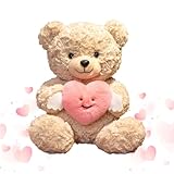 Peluche de peluche de 9,84 pulgadas, muñeca suave con corazón, bonita decoración romántica de regalo | Día de San Valentín, aniversario, cumpleaños, día de la madre, boda, fiesta, decoración de la