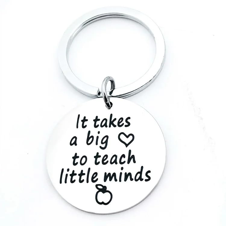 SOLDOUTTeacher Appreciation Gift It Takes a Big Heart to Teach Little Minds Keychain Thank You Gifts for Women Men for Teacher's Day, One Size