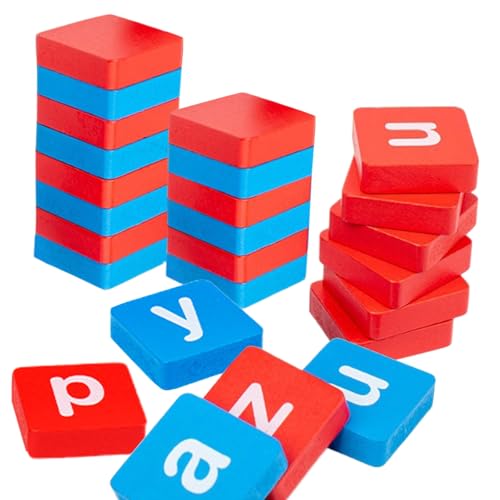 SoeUyd Scrabble, Scrabble Junior, Scrabble Reisespiel, Geeignet für 2/3/4/5/6/7/8 Jahre Alt, Buchstabieren Wörter Kinder Puzzle Starter Spielzeug, Pädagogische Starter Wort Spielzeug Geschenke