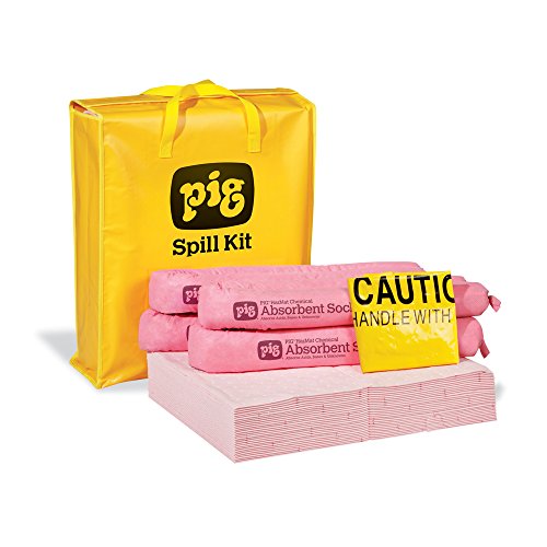 New Pig Hazmat Spill Kit in High Visibility Bag, Absorbs Hazardous Materials, 9-Gallon Absorbency, Hi-Viz Portable Bag, KIT320