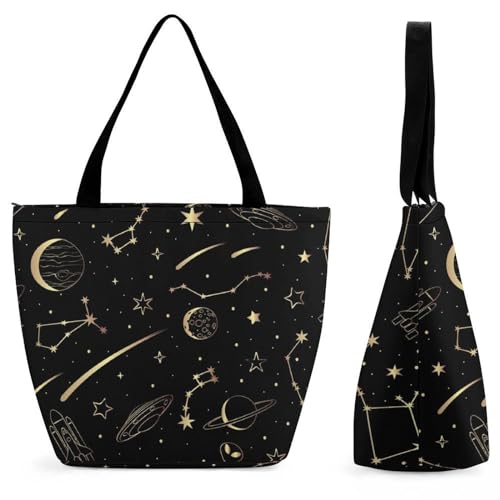 Sac de shopping pour voyage fusée ciel étoilé grand volume