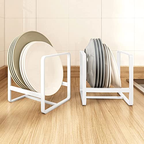 ZOOFOX 3 Pack Plate Holder Organizer, Upright Metal Dish Storage Stand, Dying Display Rack for Kitchen Cabinet, Counter and Cupboard (Small and Large, White) by ZOOFOX - Image 6