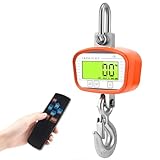 Digitale Kranwaage 1000kg/2200lbs, Industrielle Hängewaage, Hängende Waage mit präzisem Sensor & LCD-Anzeige für Bauernhof, Fabrik, Jagd (Orange, 1000KG)