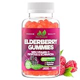 Elderberry Gummies with Vitamin C, Echinacea, Propolis (60 count) - Immune Support for Adults & Kids - Maximum Strength, Great Tasting Raspberry Flavor - Gluten-Free, Vegan - 60 Gummies