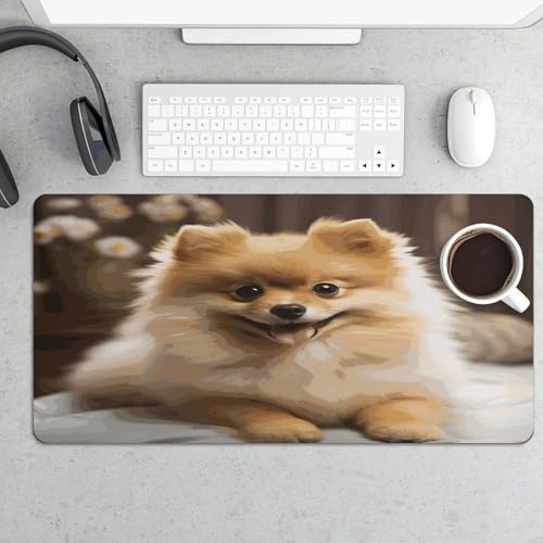 Cute Pomeranian Dog Desk Mat Non-Slip Large Mouse Pad miniatura 5