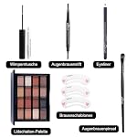 Make Up Set, Muss Man Haben All-In-One Auge Makeup Set Für Frauen Mädchen, Schminkset Inklusive Lidschattenpalette, Eyeliner, Augenbrauenstift, Wimperntusche, Augenbrauenschablone & Lidschattenpinsel – Bild 2
