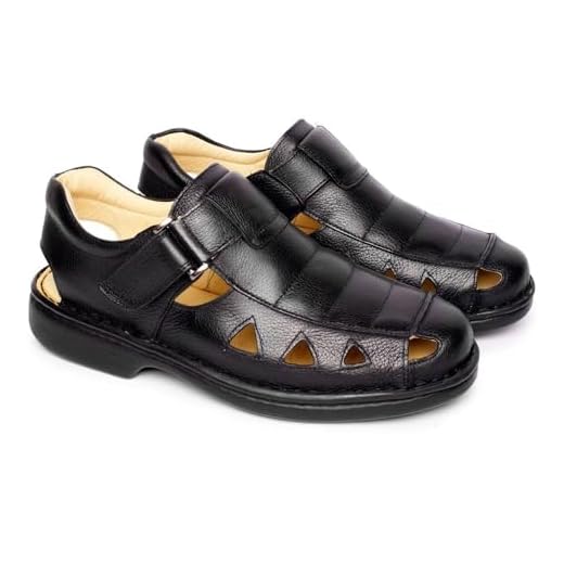Sandália Masculina Couro Legítimo Franca Brasil | Palmilha Anatômica com Amortecedor para Esporão de Calcâneo | Solado Antiderrapante | Leve e Confortável | Tamanho Especial 45 ao 47 (PRETO, BR, Adulto, Numérico, 47)