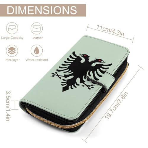 Albania Flag Long Wallet for Women Men Purses Coin Pouch Credit Card Holder Organizer2