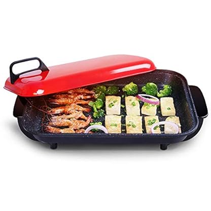 RONGJJ Tischgrill Health Electric Grill, Easy Clean Antihaft-grillgrill Für Den Haushalt, 5 Heizstufen, Tragbarer Grill…