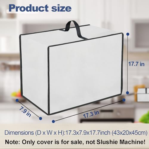 Image of Slush Machine Cove for INOVIVA Slushie Machine, Heavy Duty Waterproof Frozen Drink Maker Cover for INOVIVA 88oz Slushy Machine S2.0 with Handle - Only Cover (Silver)