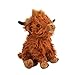 rivoeis 10.5 inches Highland Cows Stuffed Animals, Cute Fluffy Cow Plush Figure Toys Realistic Highland Cattle Plush Decor for Kids Baby Girls Boys