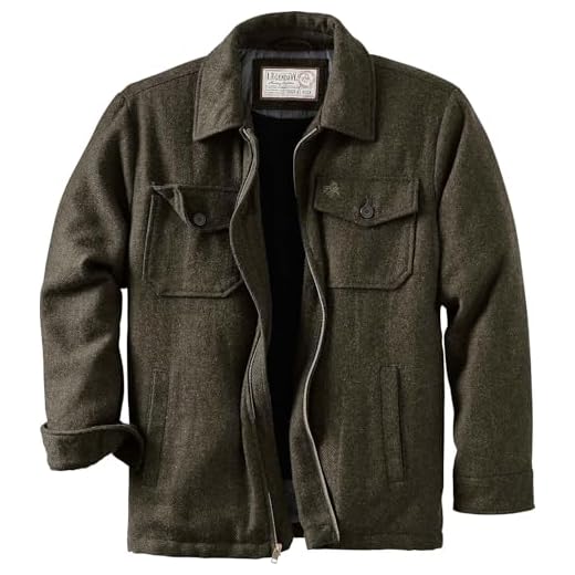 Legendary Whitetails Mens Wool Blend Jacket Insulated Berber Lined Coat, Foggy Ridge, LRG