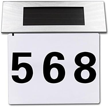 Whitelotous Solar Door Lamp LED House Number Address Sign Doorplate Outdoor House Indicating Lights Decorative Plaque Door