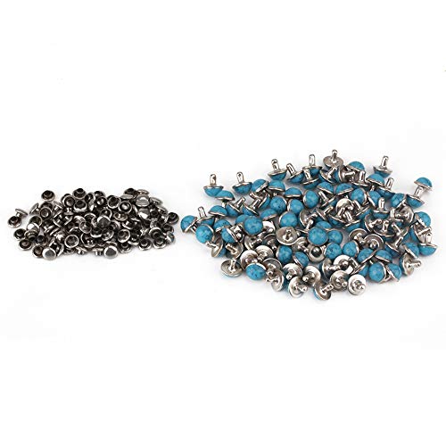 Rdexp Blue Turquoise Rapid Rivet Studs For Leather Belt Bracelet Craft Diy Decorative Pack Of 100 (8.5Mm Dia ) #TOP14