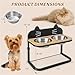 3-Level Adjustable Height Elevated Dog Bowls with Stainless Steel - Bamboo Raised Pet Feeder Stand for Cats & Small Medium Dogs, Neck Joint Protection, 2x 47oz Rustproof Dishwasher Safe Bowls, Include