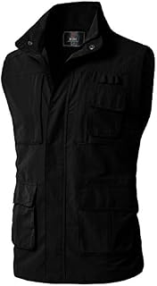 H2H Men's Tactical Multi Pocket Zip Up Vests Black US XL/Asia 2XL (KMOV0152)