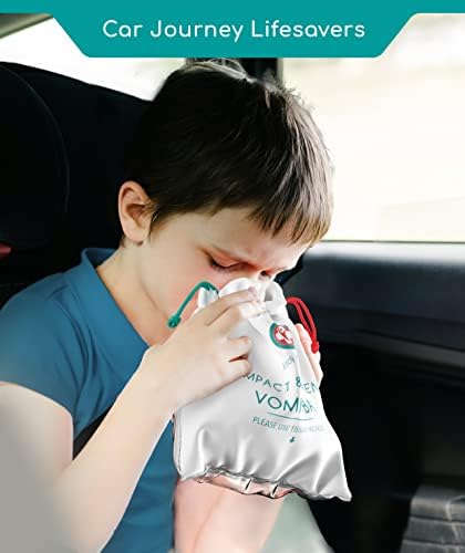 Medi Grade Absorbent Sick Bags for Car Travel, Boat or Plane - Pack of 22 Leakproof Travel Sickness Vomit Bags with Zero Odour  Sealable Travel Sick Bags, Turns Vomit to Gel, Holds Up to 1 Litre
