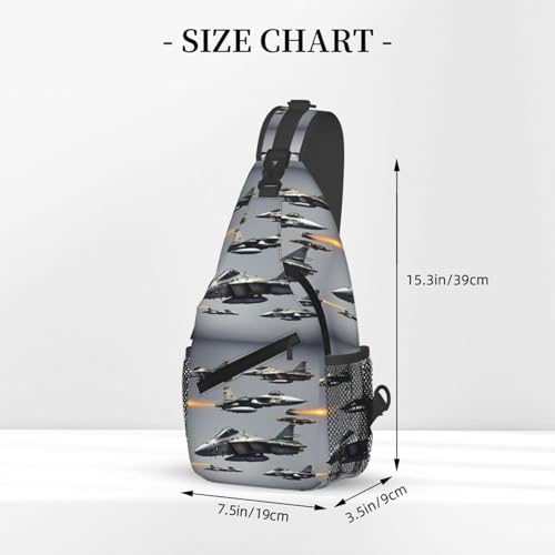 Morral cruzado con diseño de aviones de combate miniatura 3