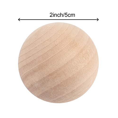 Hakzeon 45 Pcs 2 Inch Wooden Round Ball, Unfinished Wood Spheres With Smooth Surface Natural Wooden Rounds For Diy, Arts, Crafts And Projects #TOP1