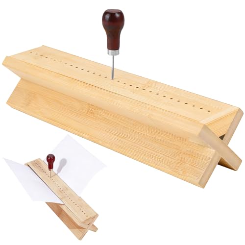 ZHIYUQL® Buchbinder Set, Holz Stanzer Set 32CM Buchbinden, Buch Selber Binden mit Einer Ahle und Wiege, Book Binding für Bastelarbeiten, Notizbuch, Tagebücher, Planer