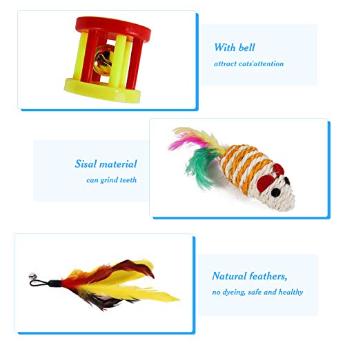 Conjunto de brinquedos para animais de estimação Adaskala, usado para vários brinquedos de gato inte