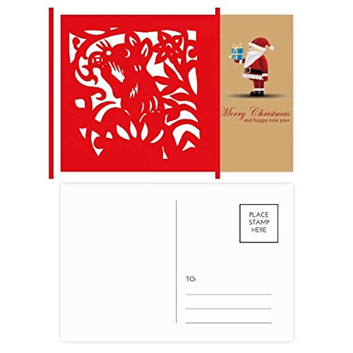 Cartes postales en papier découpé d'art, motif rat de Noël