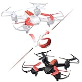 Mini RC Battle Drones Set of 2, F030 Fighting RTF Racing Quadcopters for Kids and Adults, 3D Flips Helicopter with 2.4G 4.5CH 6Axis Gyro/Infrared Emission/Speed Adjustment(Black vs White )