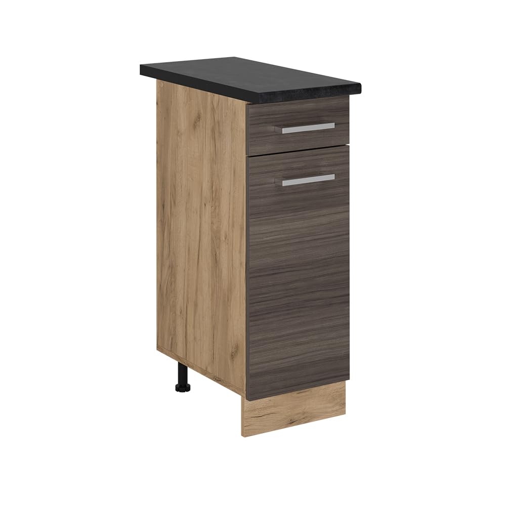 Vicco Kitchen base cabinet "Raul", Noble grey/Golden oak 30 cm — image 1
